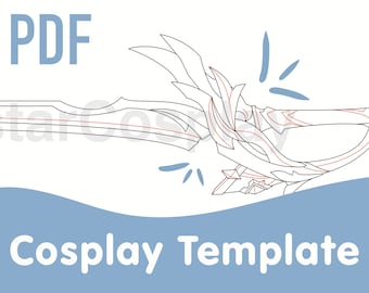 Aquila Favonia Sword - Genshin Impact, Digital Template, Blueprint, Pattern, Weapon, Prop, Anime, Cosplay Costume