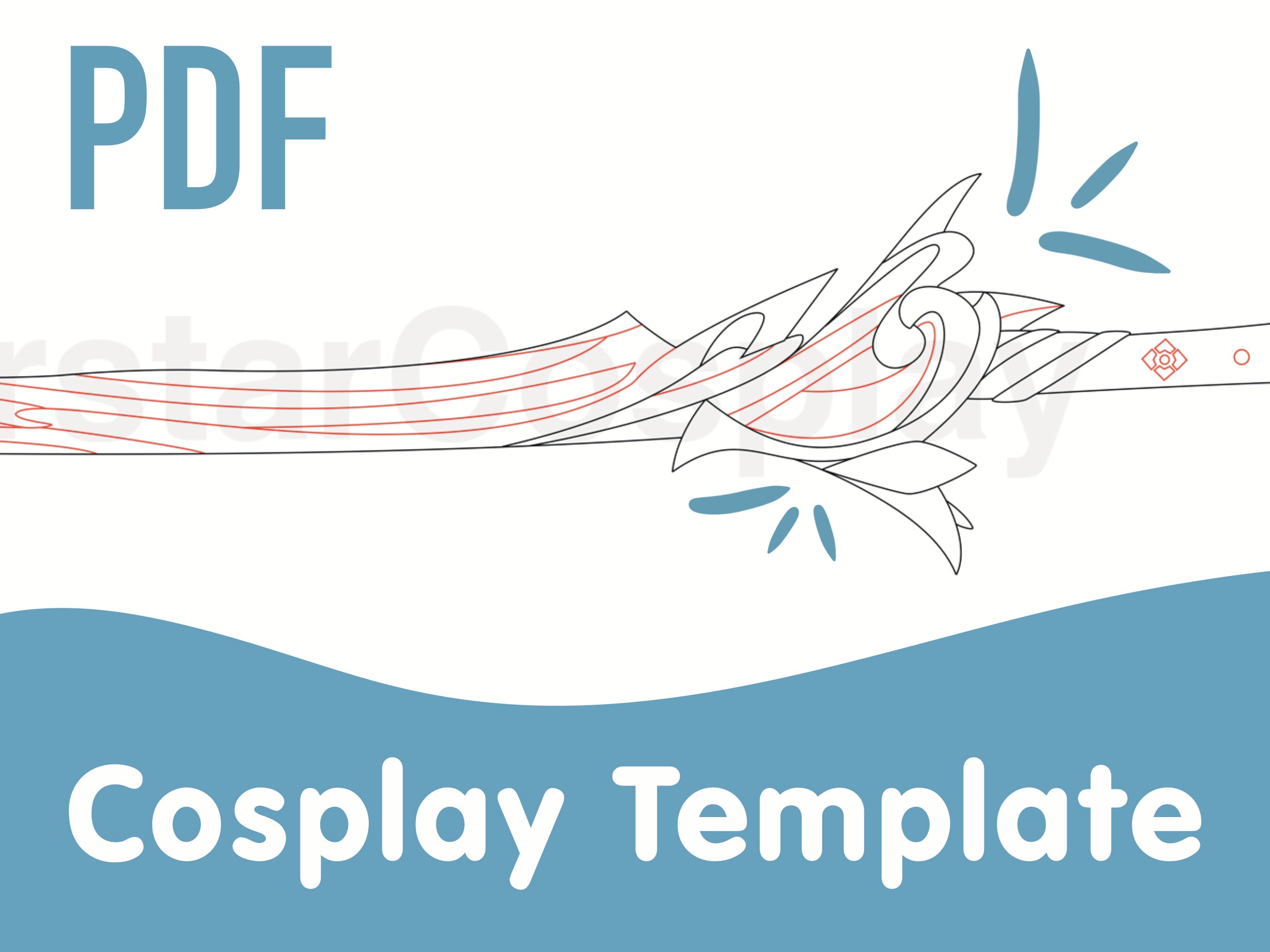 18 cosplay sword template