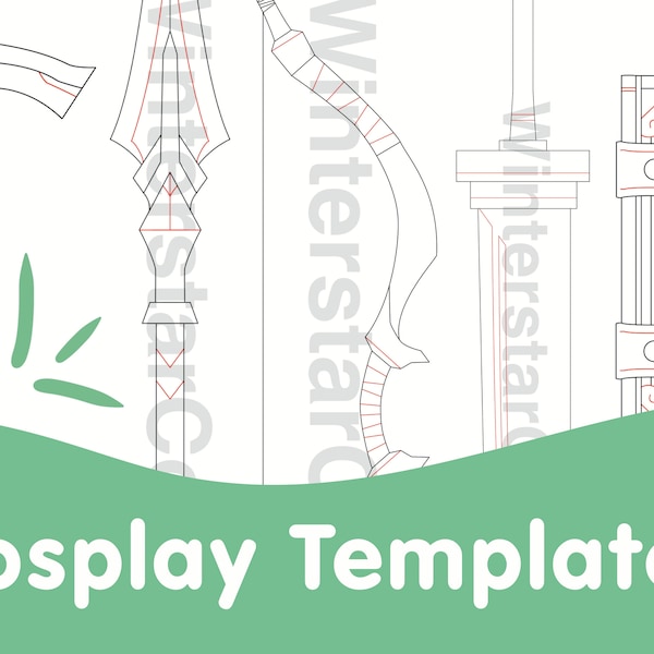 Genshin Impact Weapon Cosplay Template Collection