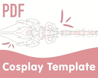 Hu Tao’s Staff of Homa Spear Cosplay Template