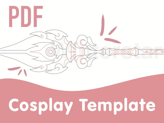 Hu Tao’s Staff of Homa Spear Cosplay Template