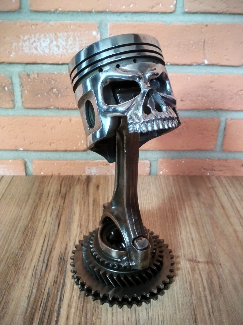 Carving piston skull automotive metal art car part furniture Etsy