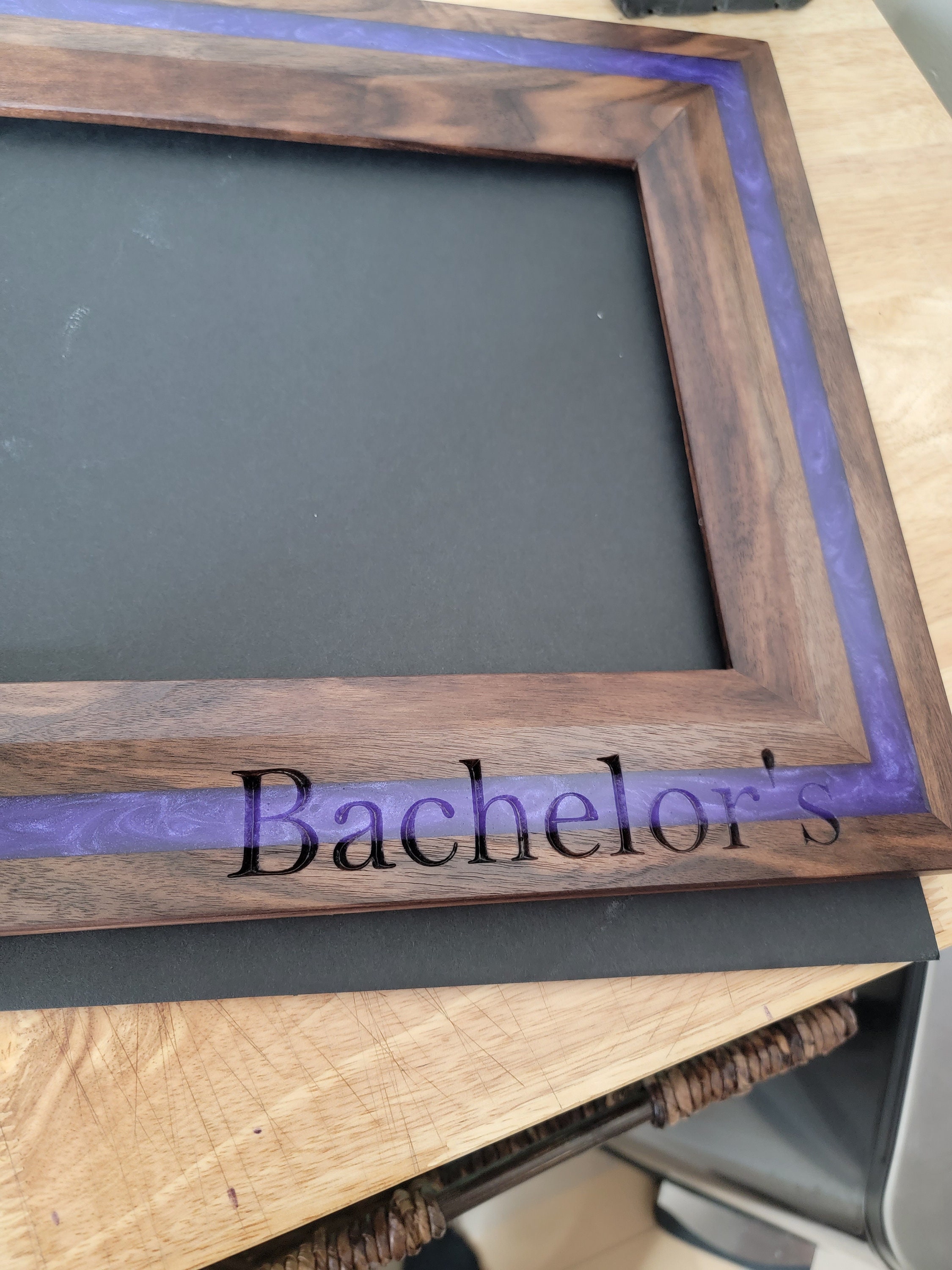 Custom Picture Frame 8.5 x 11 Epoxy Associates/Bachelors/Masters