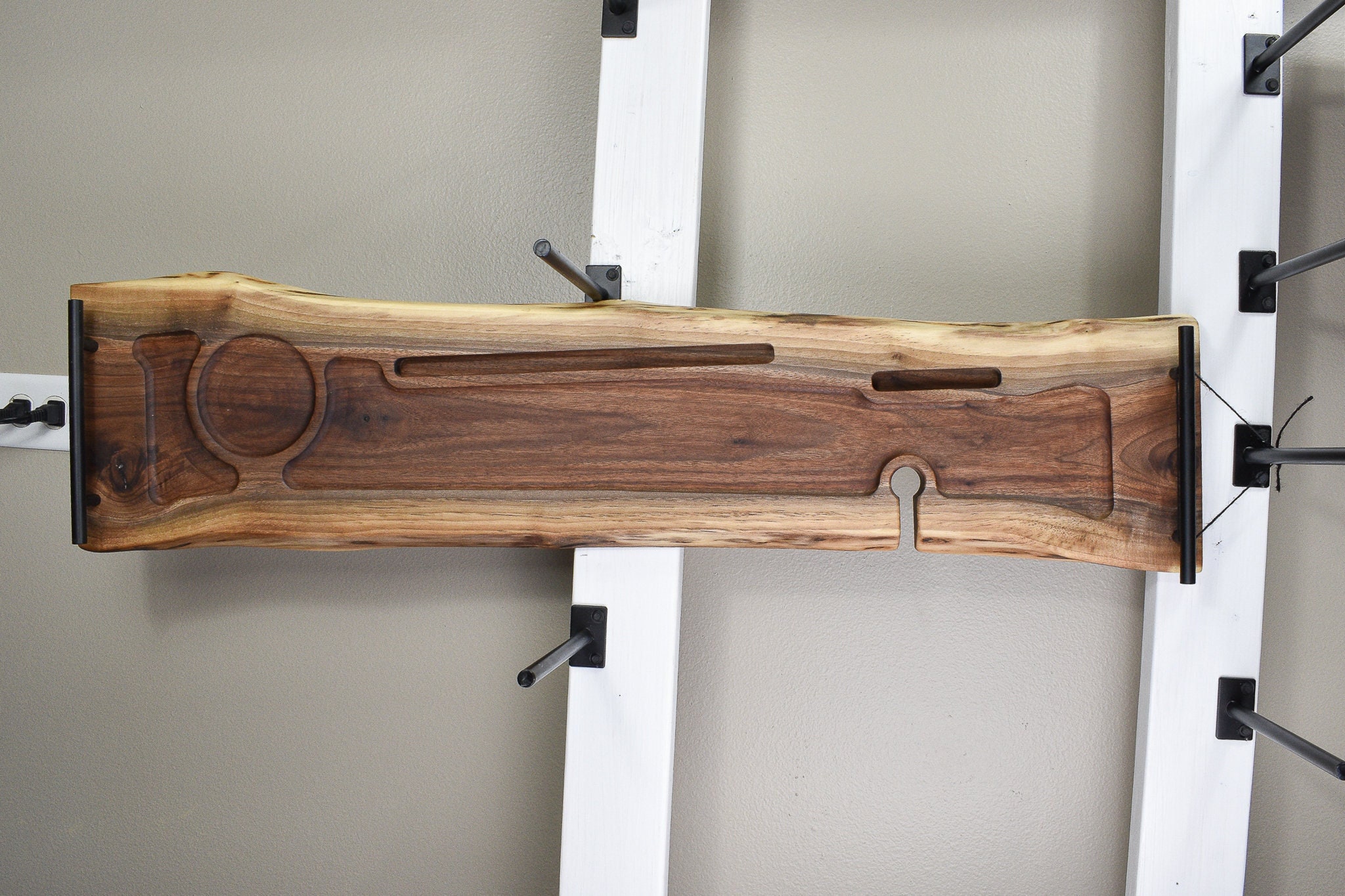 Bath board, solid live edge walnut, bath caddy, wine glass holder, cup holder, candle holder ...