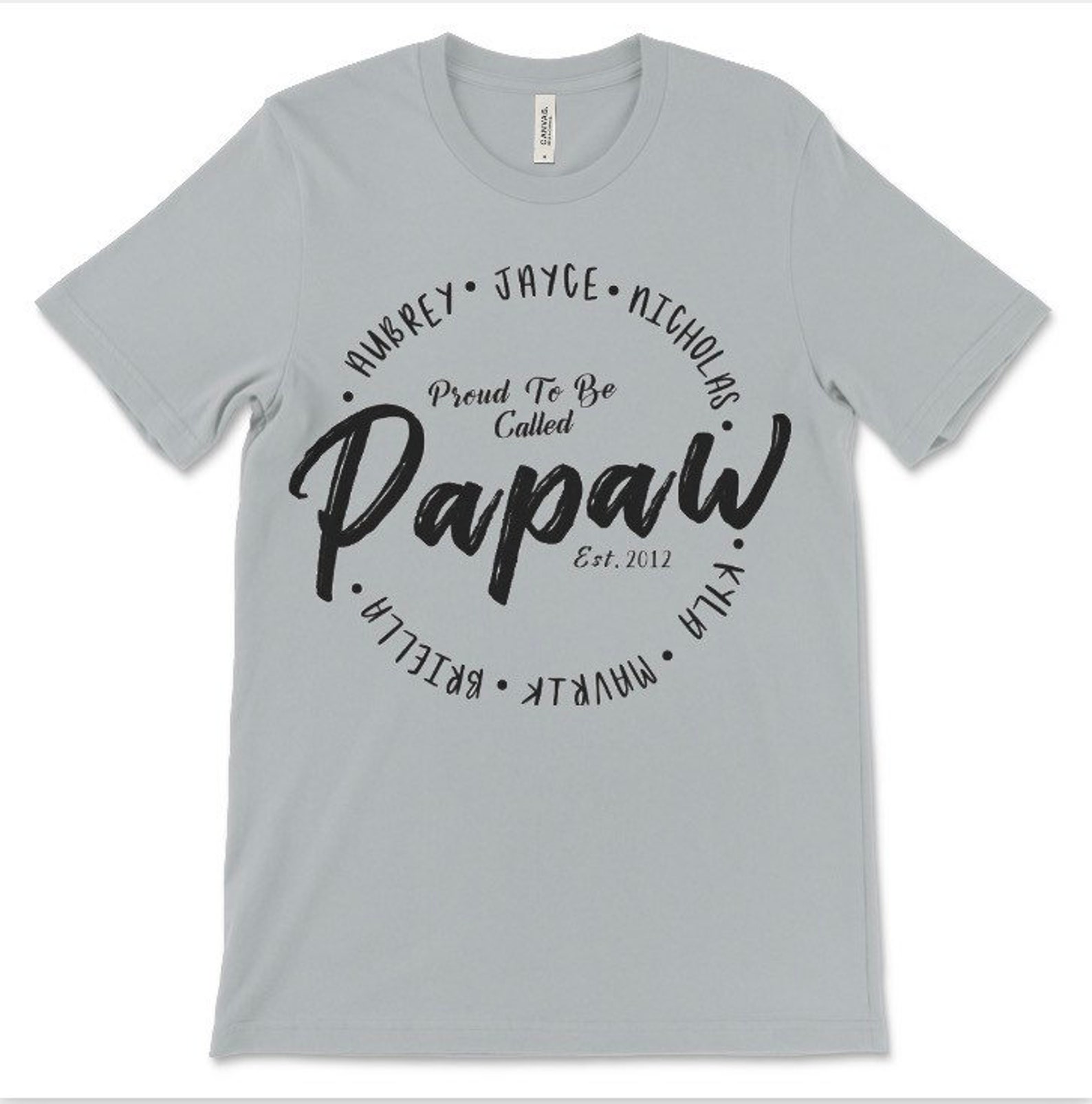 papaw shirts with grandkids names