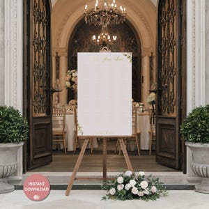Blush Pink & Gold Wedding Seating Template | Instant Download | Find Your Seat