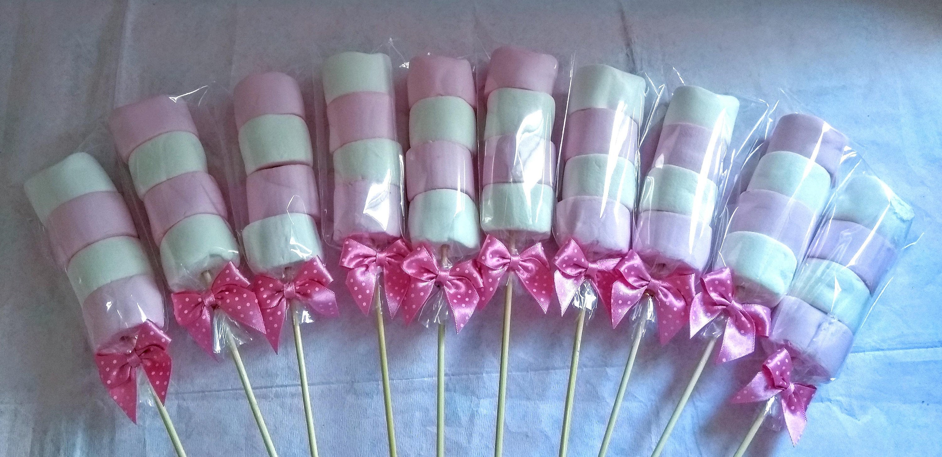 Marshmallow Sweet Kebabs: Party Favor Lollipops With Bows - Etsy, image size:3000x1456