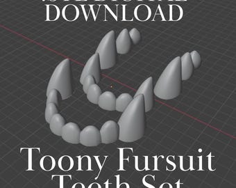 Toony Fursuit Teeth Set 3D Printing .STL File