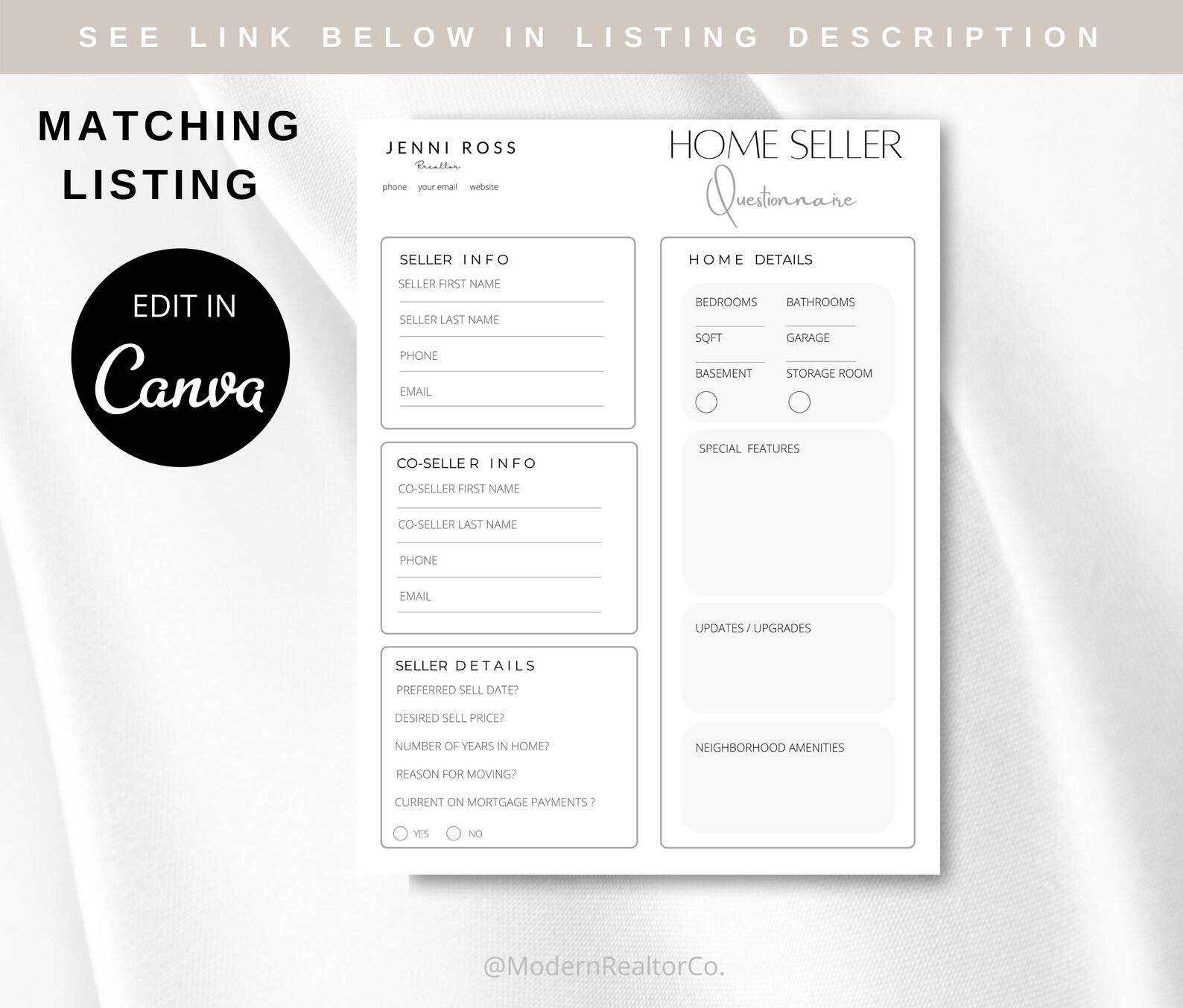 Realtor Buyer Questionnaire Home Buying Questions Template Etsy Australia