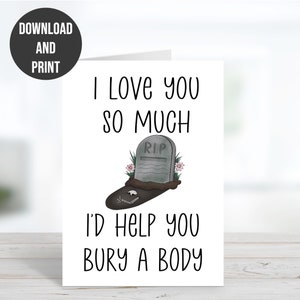 PRINTABLE Valentine&#39;s Card, Digital Anniversary Card, Digital Download, True Crime Gift, Crime Junkie Gift, Best Friend Gift, I Love You