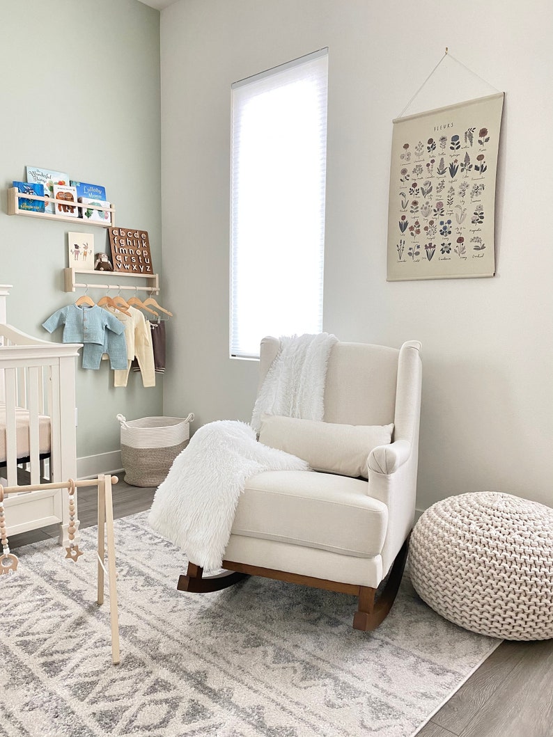 Nursery Bookshelf Kids Shelf Shelf With Rod Nursery Wall Etsy