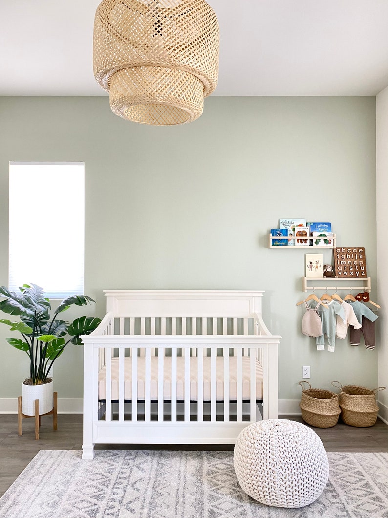 Nursery Bookshelf Kids Shelf Shelf With Rod Nursery Wall Etsy