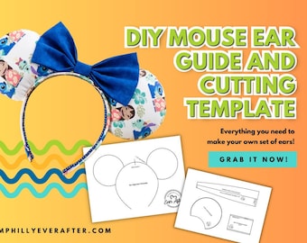 DIY Mickey Ears Downloadable PDF Template - Includes Cutting Guide and Spacing Template