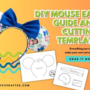 DIY Mickey Ears Downloadable PDF Template - Includes Cutting Guide and Spacing Template