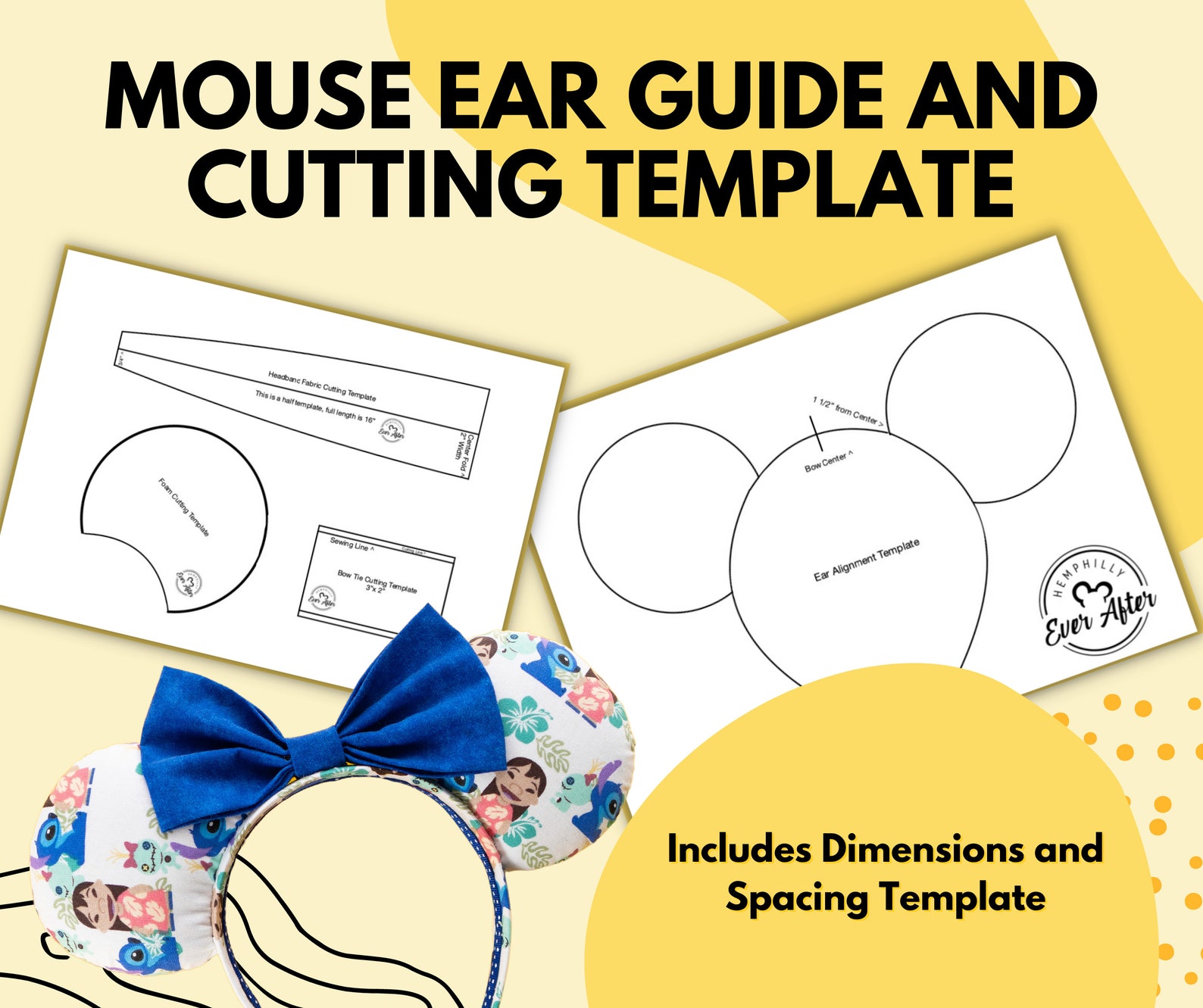 DIY Mickey Ears Downloadable PDF Template Includes Cutting - Etsy