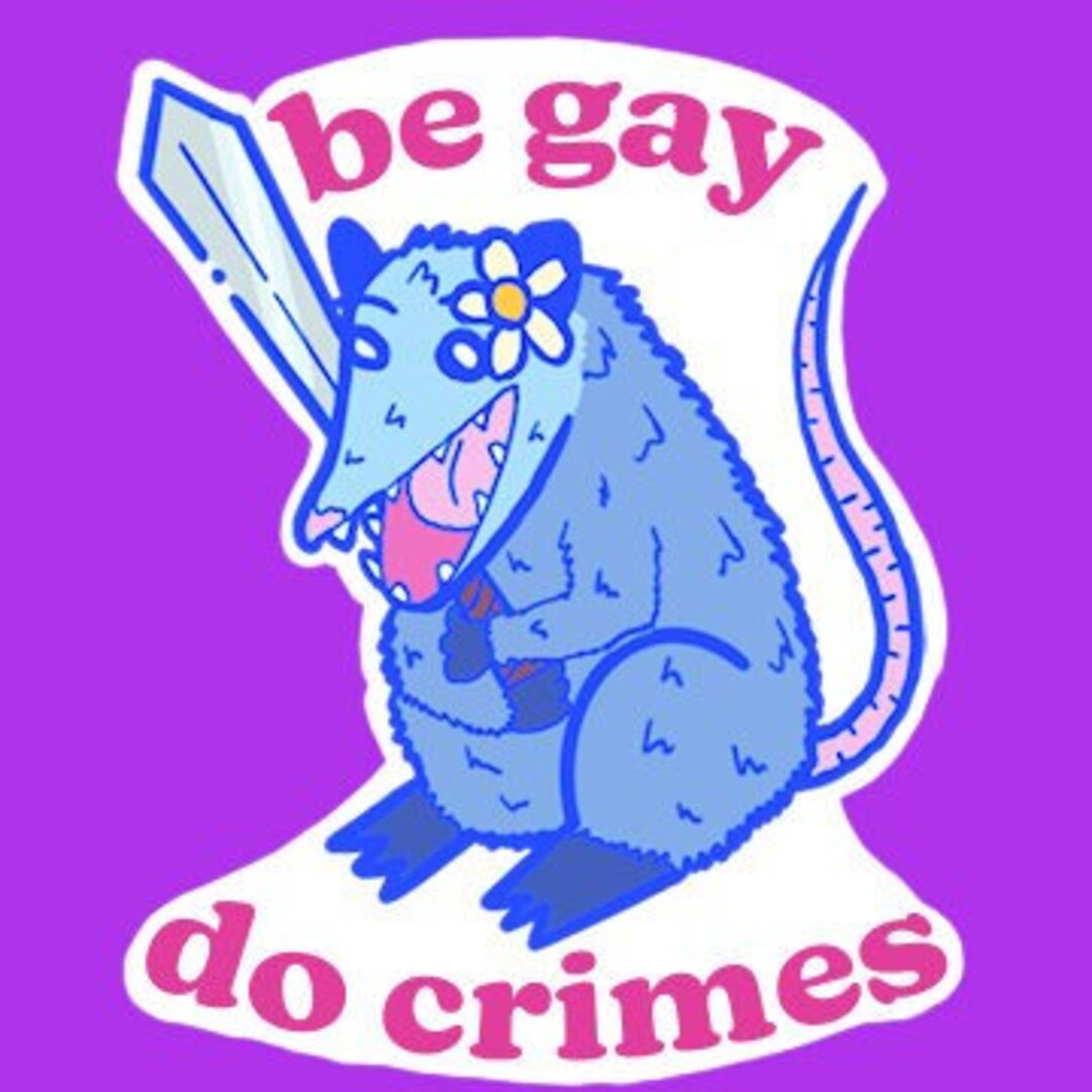 Be Gay Do Crime Possum Sticker - Etsy