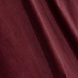 Luxury Heavy Weight 100% Cotton Velvet Fabric by the Yard, Matte Finish Red Burgundy Velvet #490 Plush Stain Resistant Fabric for Home Decor