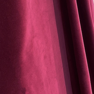 Luxury Heavy Weight 100% Cotton Velvet Fabric by the Yard, Matte Finish Solid Red #460 Cotton Velvet Stain Resistant Pillow Home Decor 54&quot; W
