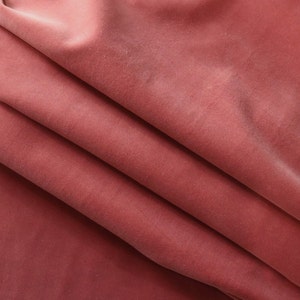 Luxury Heavy Weight 100% Cotton Velvet fabric by the yard, Matte Finish Solid Pink Watermelon #445 Plush Stain Resistant, 54&quot; W