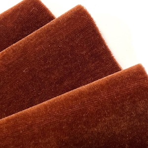 Luxurious 100% Mohair Velvet Thick Heavy Weight Upholstery Fabric by the Yard Solid Brown Bronze Rust Fabric for Sofa Chair Headboard Pillow