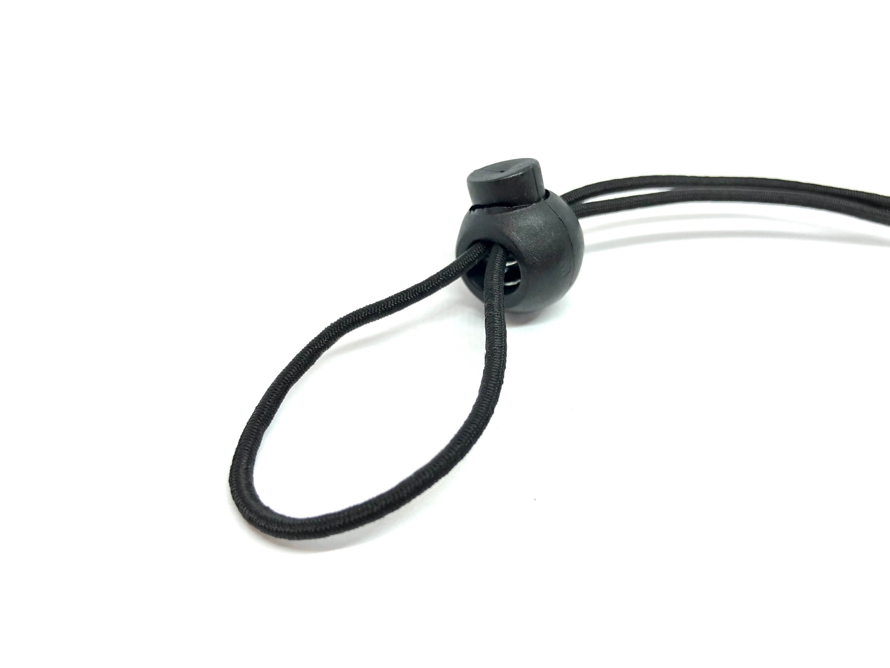 Black Cord Locks Silicone PVC Toggles for Drawstrings, Adjustable Lanyard  Buckle Barrel Connectors, Elastic Cord Adjuster Non Slip Stopper