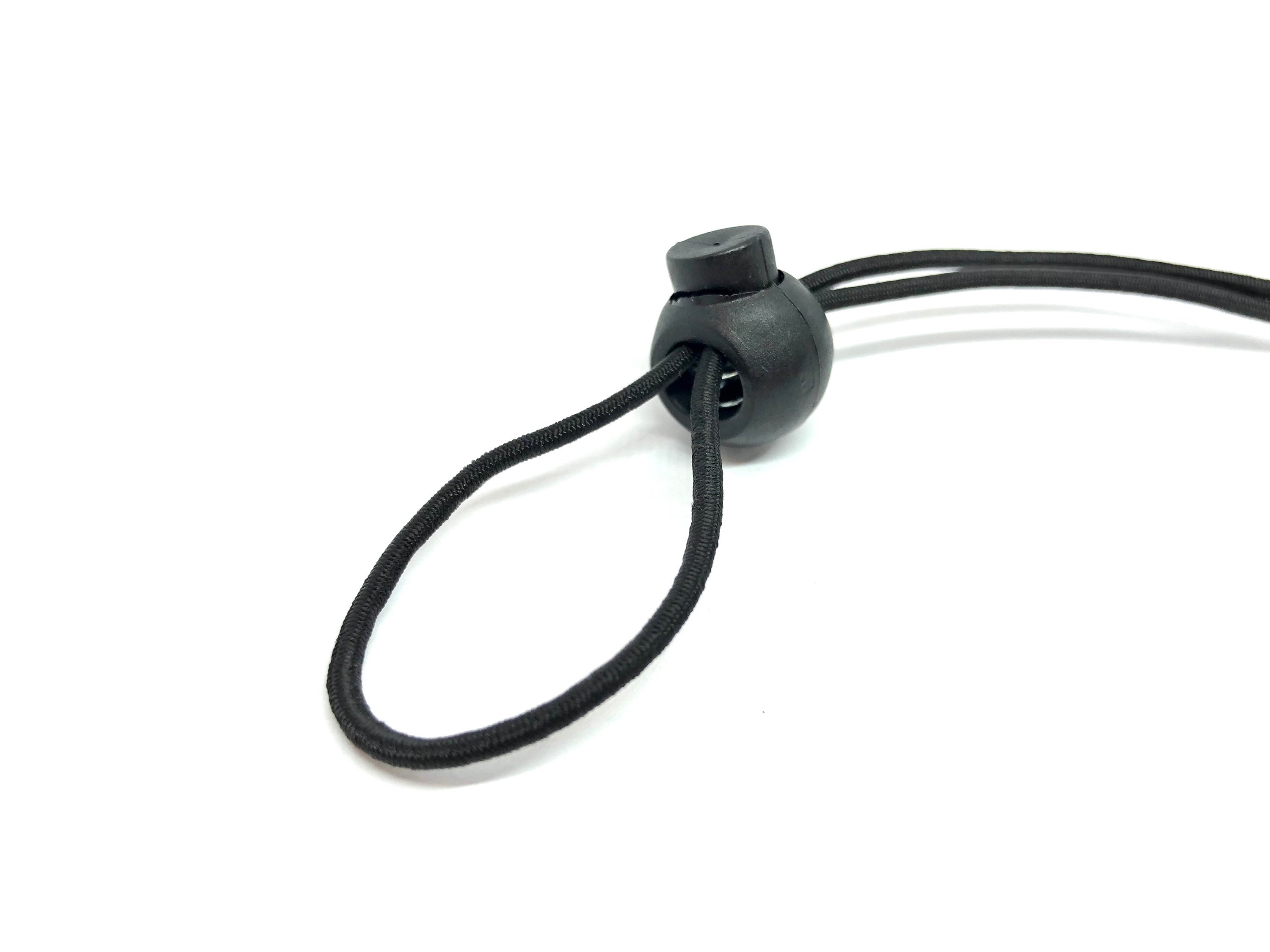 5 Pcs Black Plastic Oval Drawstring Cord Ends Adjuster for