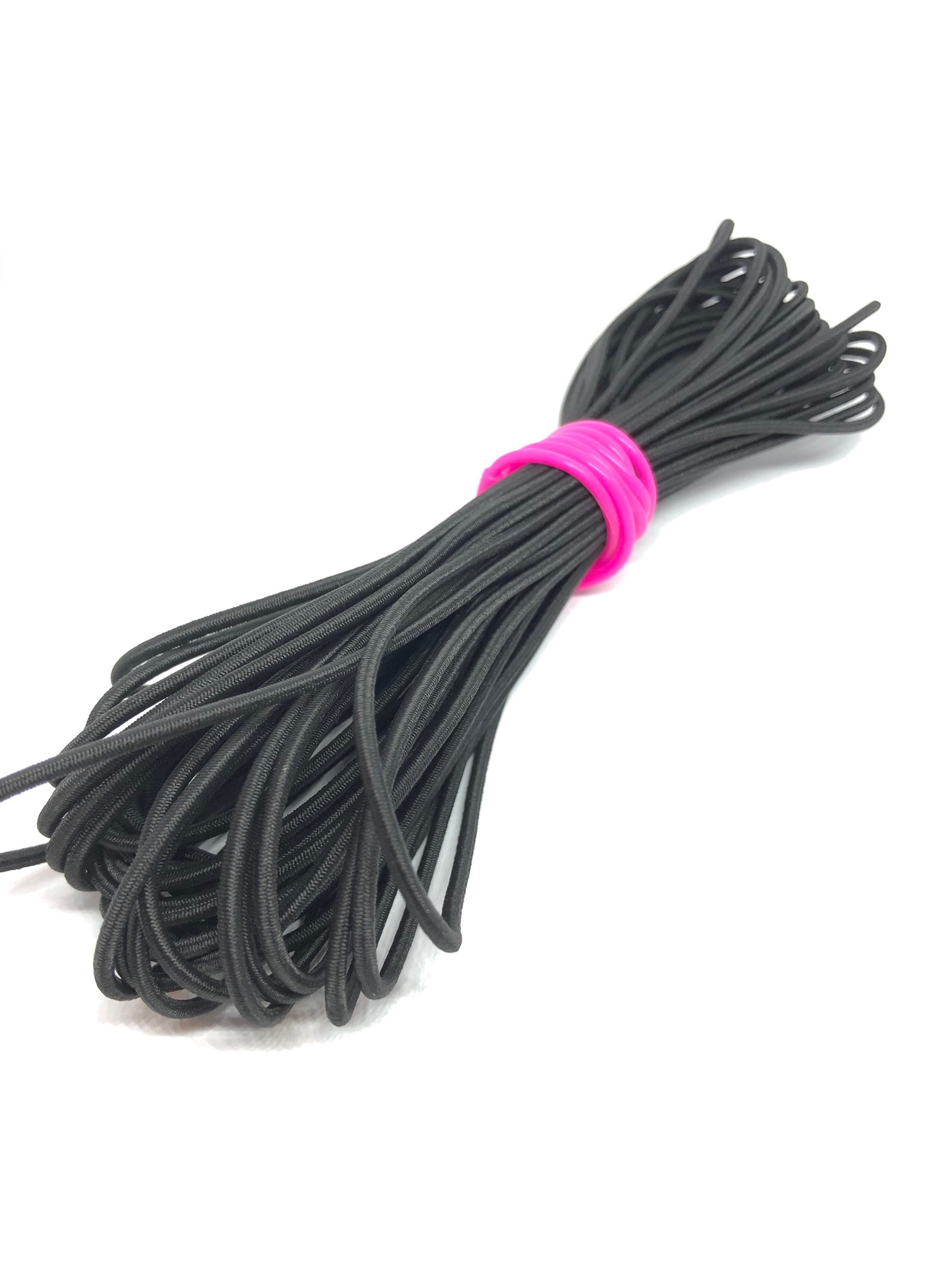 Corda Elastica Rotonda Nera 3mm X 20 Yard – Per Mascherine E Fai-da-te