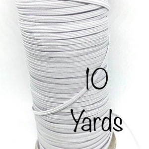 10 yards elastic/1/8 inch Elastic - for Sewing-Elastic for Face Mask-Skinny Elastic by the 10 yards-Thin Elastic-DIY-Make Face Mask 3 mm