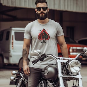 Abstract Spade Graphic unisex Camiseta original estilo Grunge de los años 90 Tee Texas Hold Em regalo de póquer Jugador de cartas angustiado picas regalo de póquer