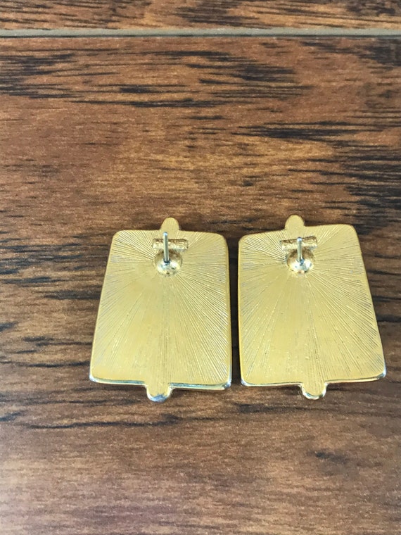 Vintage Monet Geometric Earrings - image 5