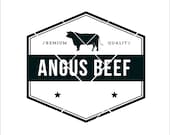 Farm Beef Angus sign picture angus beef for sale cattle beef farm laser cut print design Image ClipArt digital download eps dxf png jpeg svg