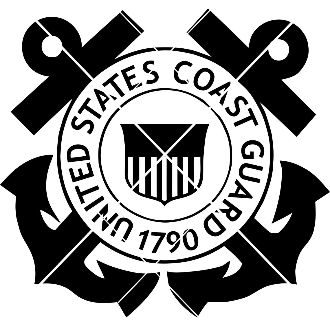 68 U.S. Coast Guard Military Veteran Active Duty cut print Etsy