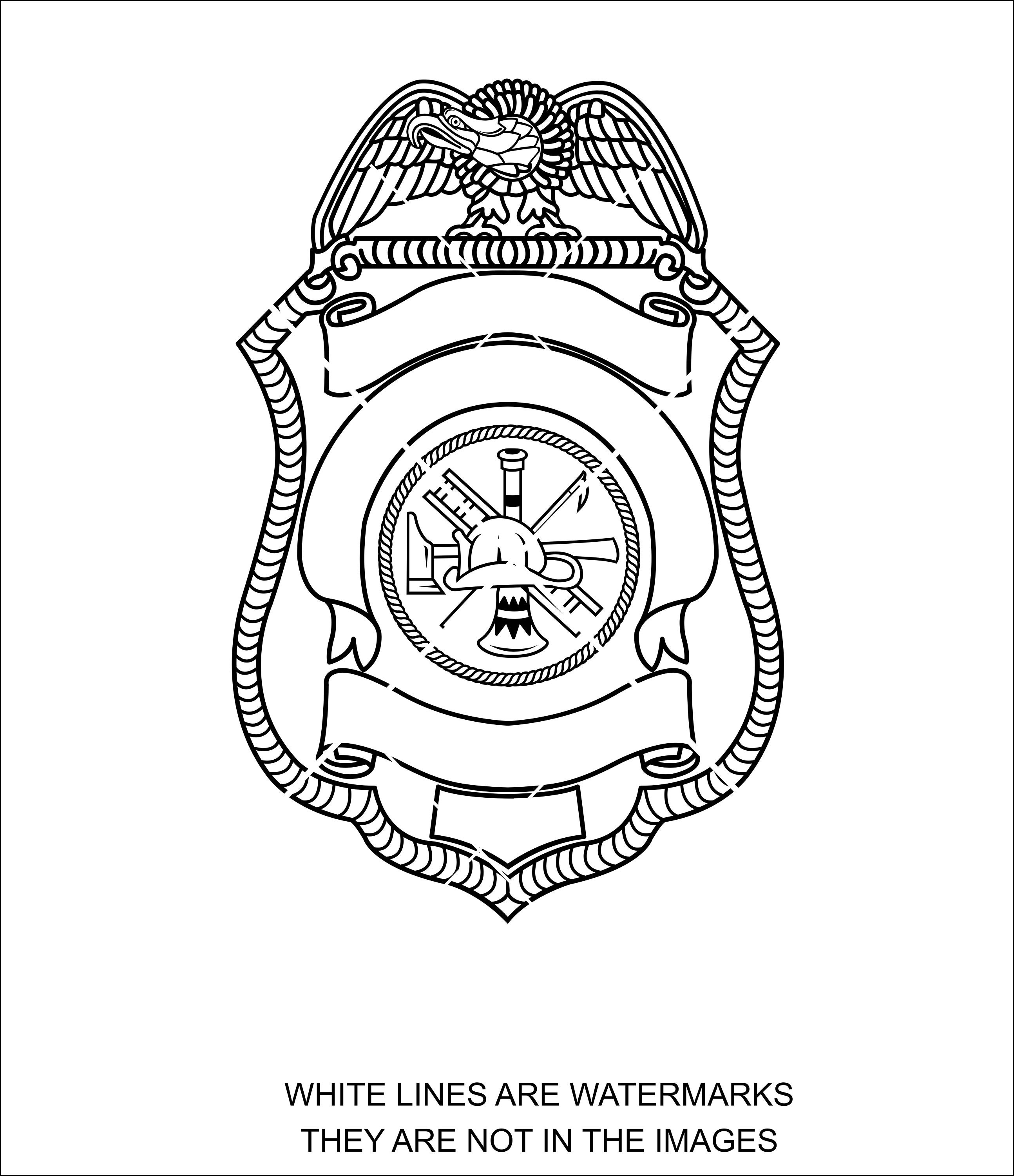 Badge svg FireFighter Fireman Fire Dept Officer Officers Etsy