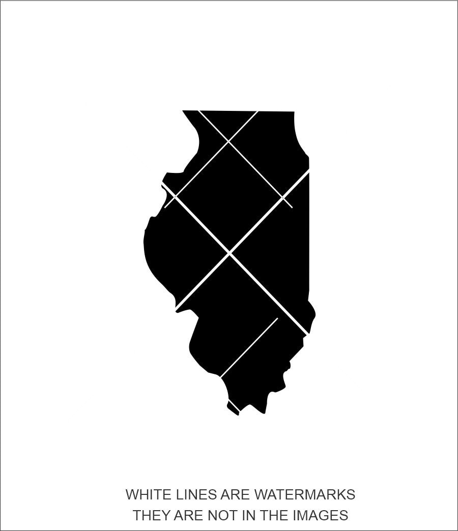 State of Illinois Illinois silouette illinois svg laser | Etsy