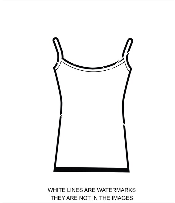 Lady Tank Top Template Tank Top Clothing Shirt Outline | Etsy