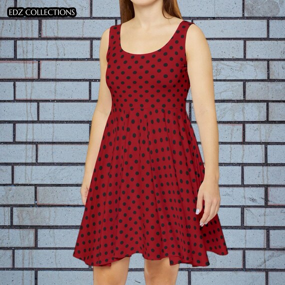 red skater party dress Red Square Neck Skater Dress