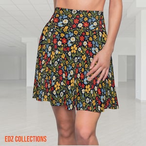 Vintage Floral Skater Skirt: Retro Spring Summer Outfit