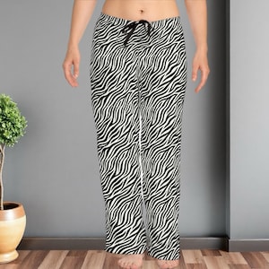 Zebra Print Pajama Pants: Women&#39;s Cozy Lounge Sleepwear