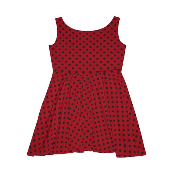 red skater party dress Red Mini Dress - Sleeveless Apron Dress - Skater Mini Dress