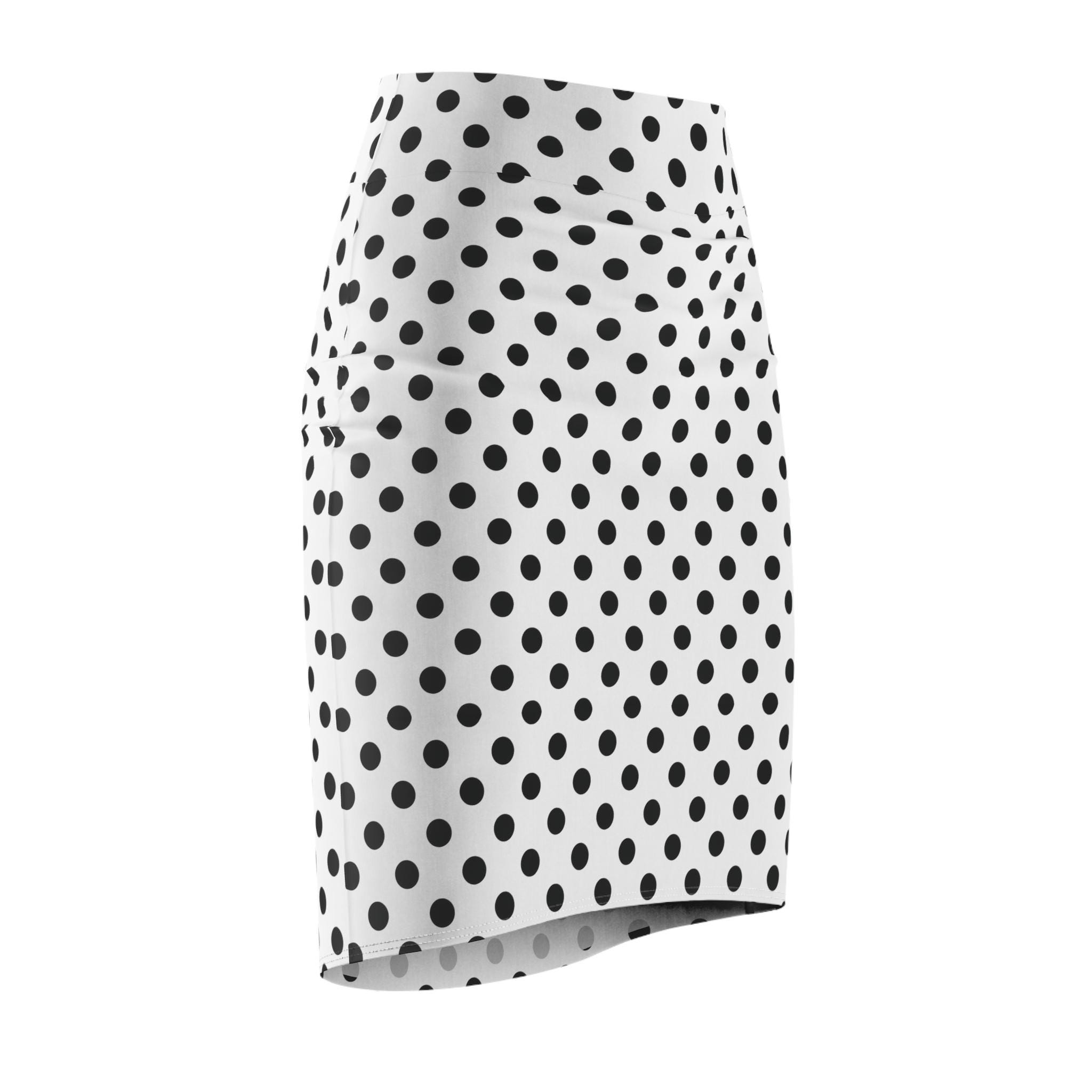 Black and White Polka Dot Pencil Skirt, Bodycon Style - Etsy