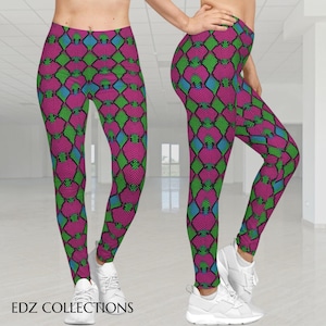 Neon Snakeskin Print Leggings | Women&#39;s AOP Leggings, Animal Print, Safari Print, Vibrant Athletic Wear, Everyday Comfort, Unique Fashion