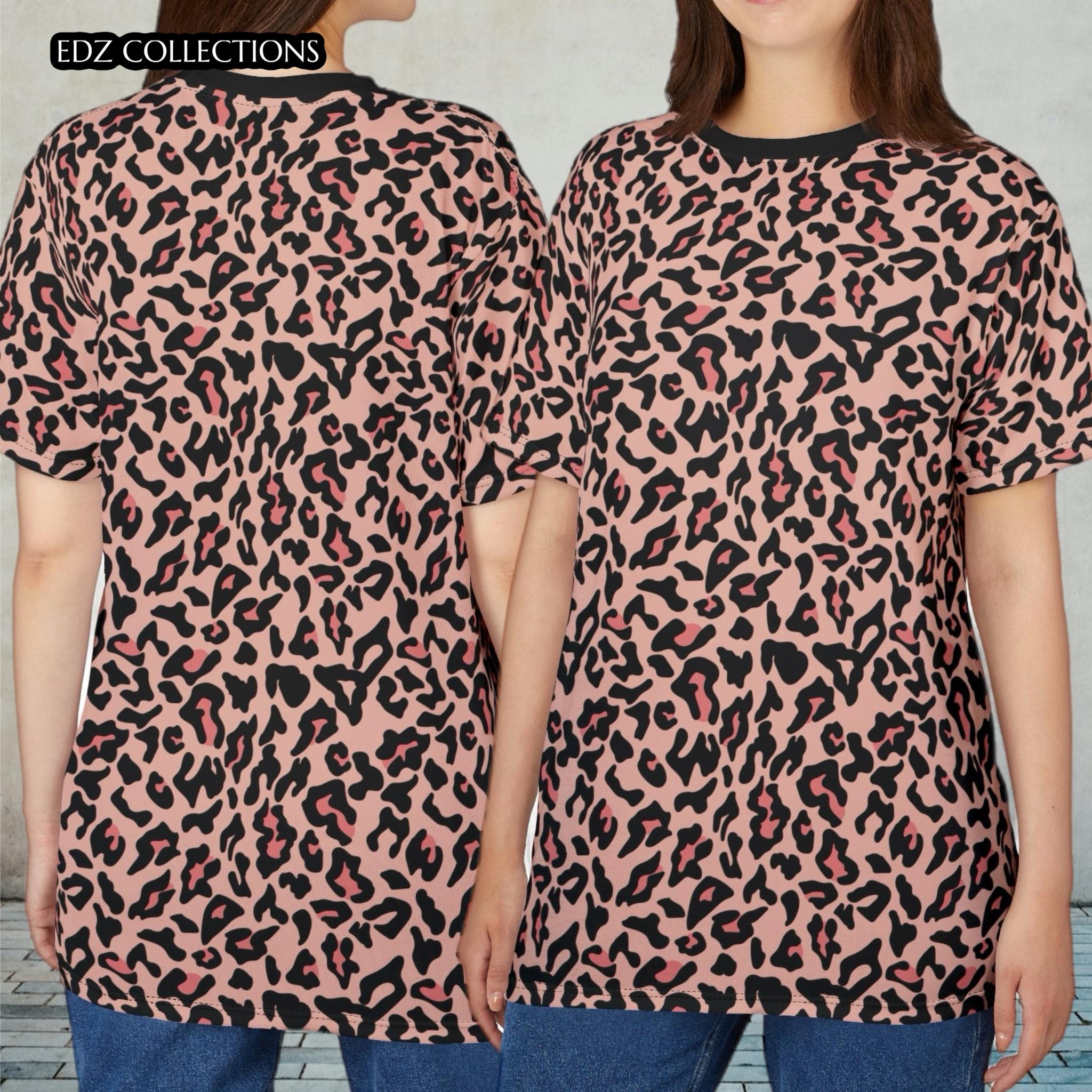 Blush Pink Leopard Print Tee: Trendy Animal Safari Fashion - Etsy
