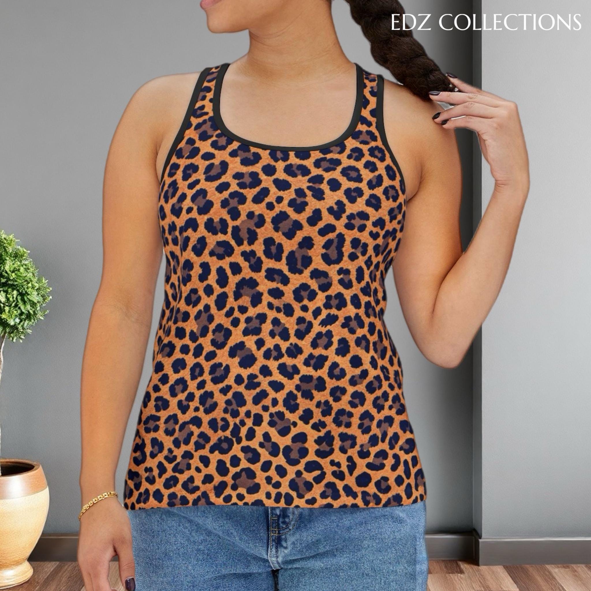 Women's Leopard Lightning Bolt Mama Tank Top - Graphic Sleeveless Shirt, Casual Summer Tee, Loose Fit - View #8