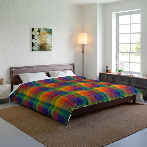 Rainbow Plaid Tröster: Gemütliche bunte Bettwäsche, Wohnakzent