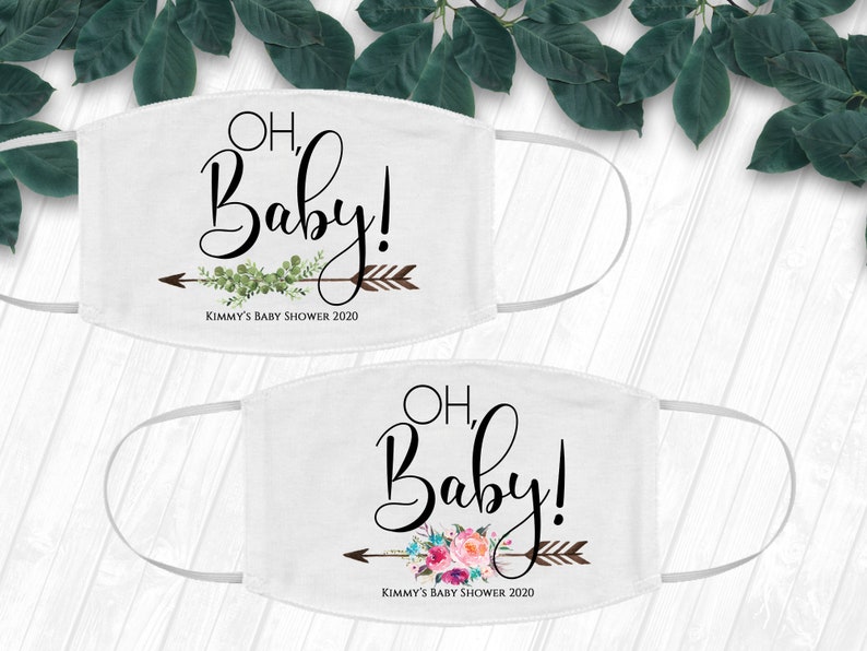 Oh Baby Face Mask / Baby Shower Mask / Mask Baby Shower / Etsy