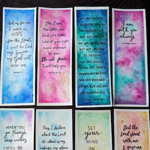 Bible Verse Watercolor Bookmarks Original