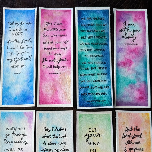 Bible Verse Watercolor Bookmarks Original