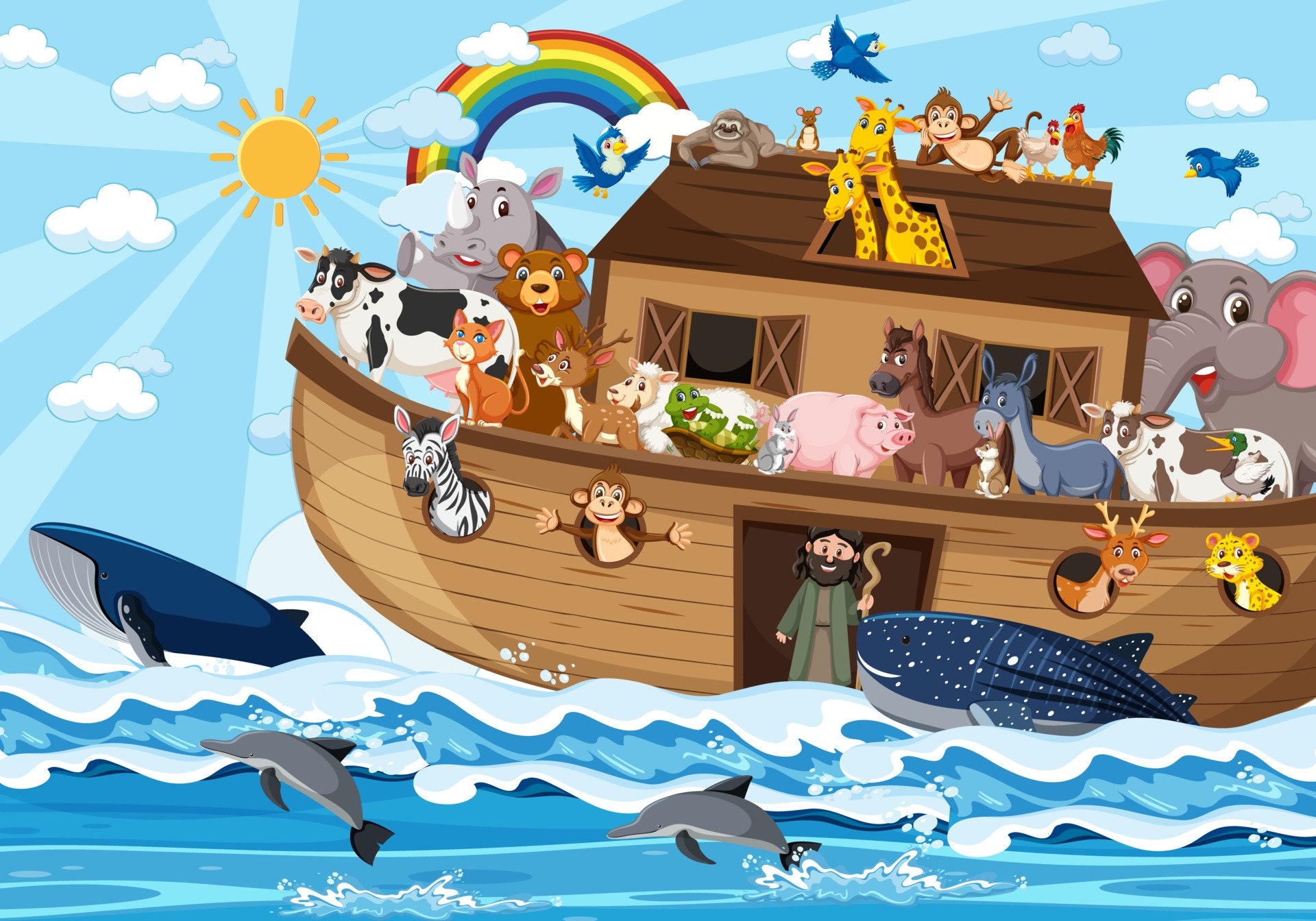 Noahs Ark And Animals Clipart Digital Download Svg Etsy Israel