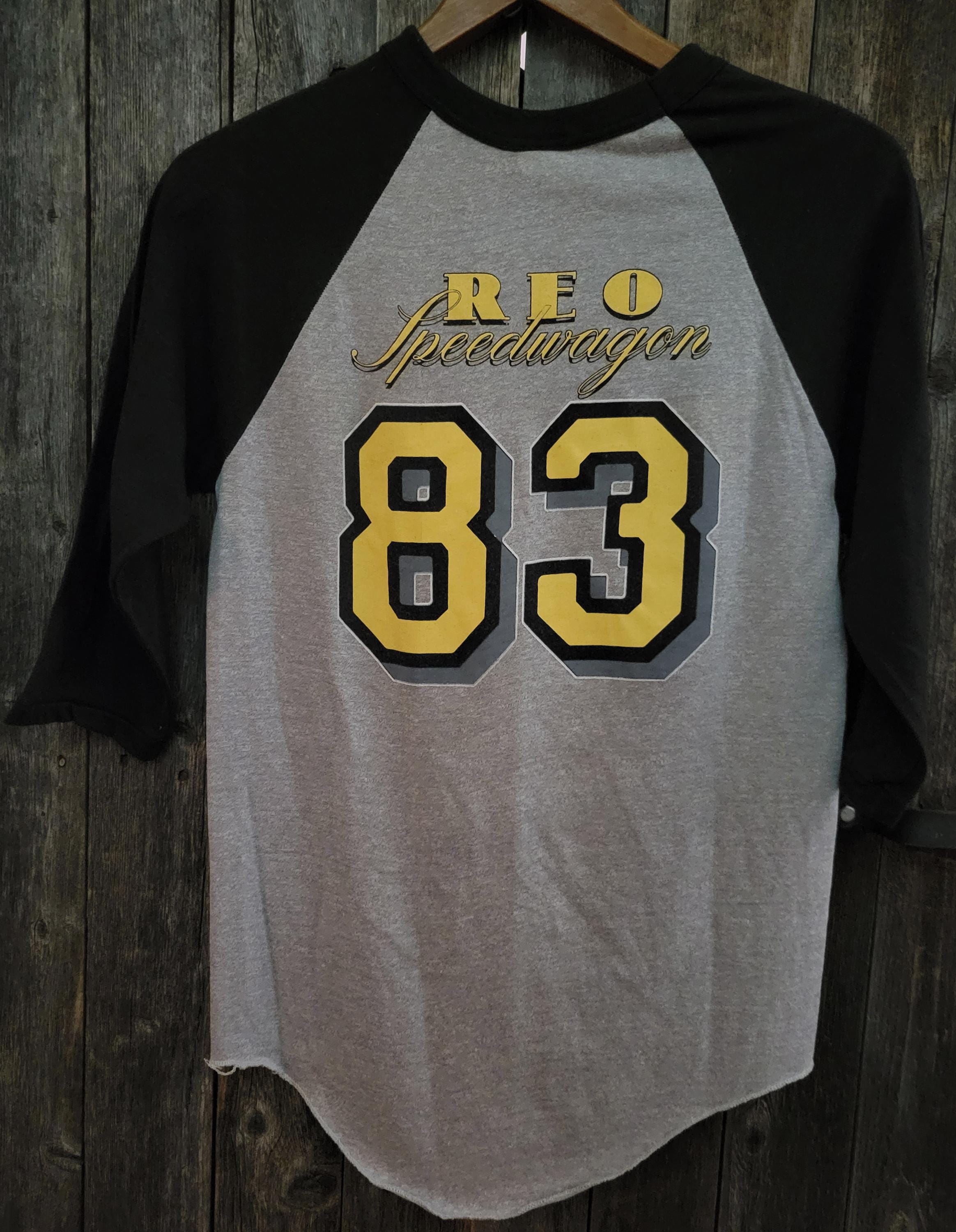 Vintage 1983 REO Speedwagon Tour Raglan Jersey Concert T Shirt 