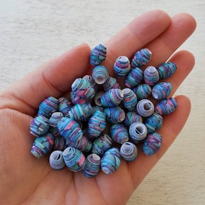 Paper beads, recycled paper beads, blue beads